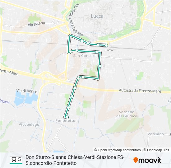 5 Bus Line Map