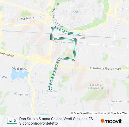 5 Bus Line Map