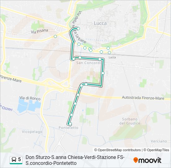 5 Bus Line Map