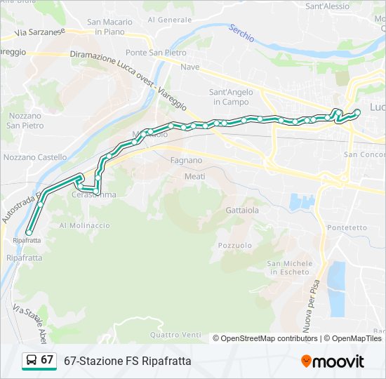67 Route: Schedules, Stops & Maps - 67-Stazione FS Ripafratta (Updated)