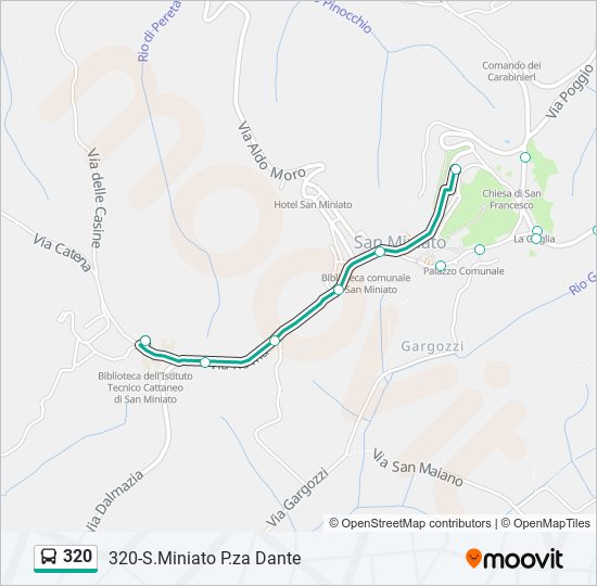 Percorso linea bus 320