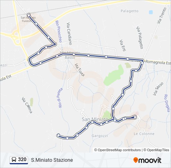 Percorso linea bus 320