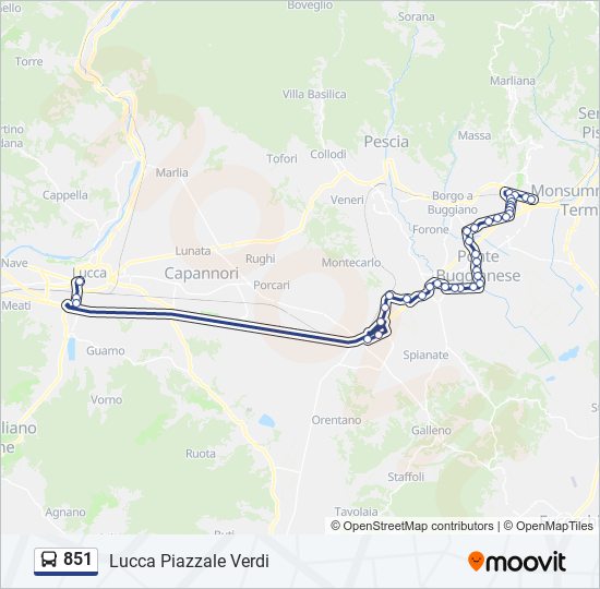 851 bus Line Map