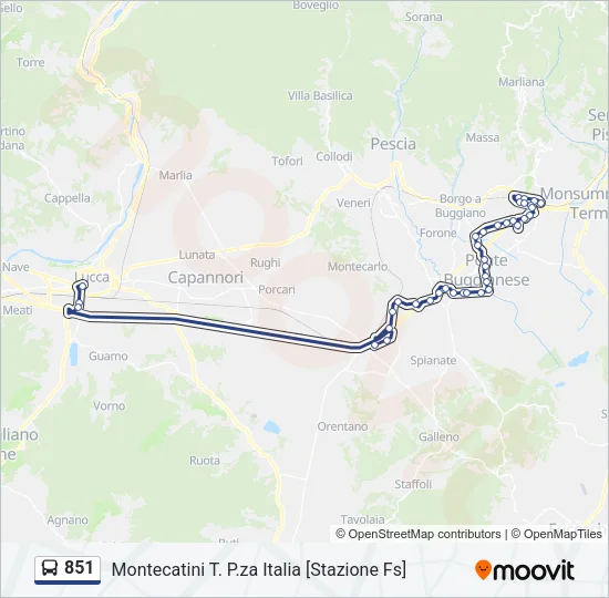 851 Bus Line Map