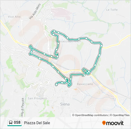 0S8 Bus Line Map