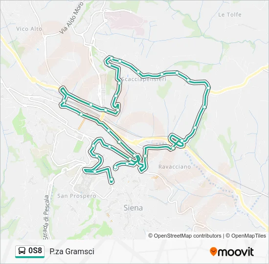 0S8 Bus Line Map