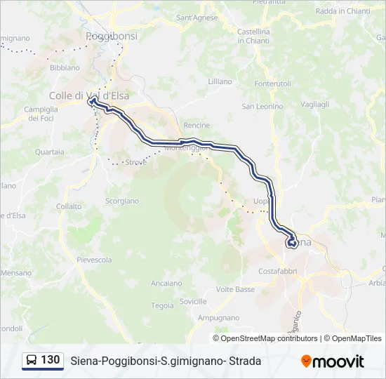 130 Bus Line Map