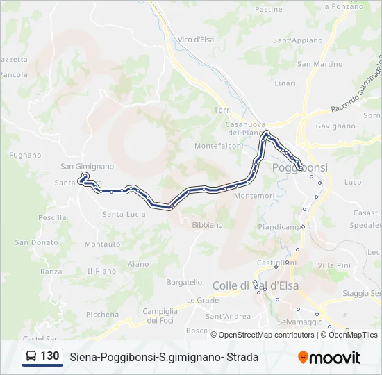 130 Bus Line Map
