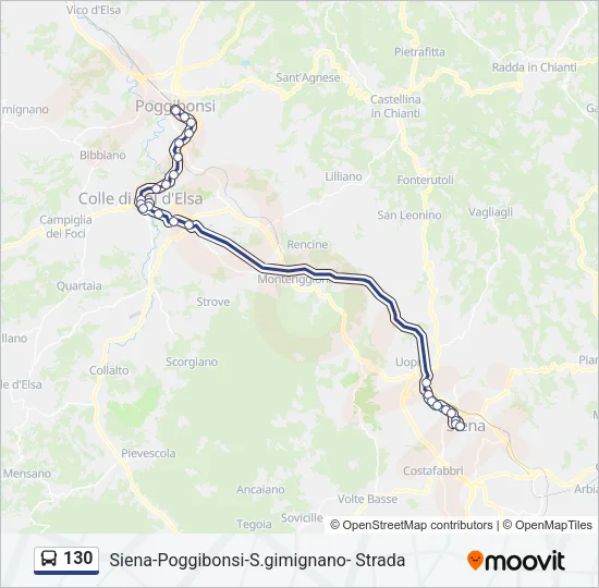 Percorso linea bus 130