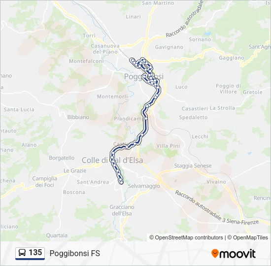 135 Bus Line Map