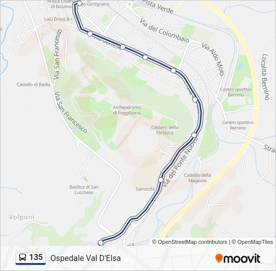 135 Bus Line Map