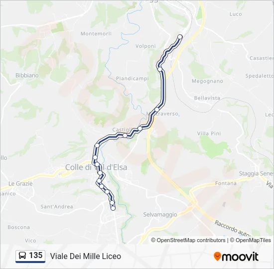 135 Bus Line Map
