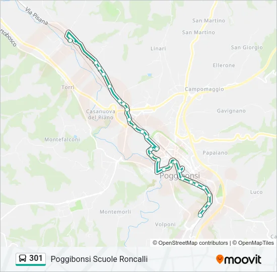 301 Bus Line Map