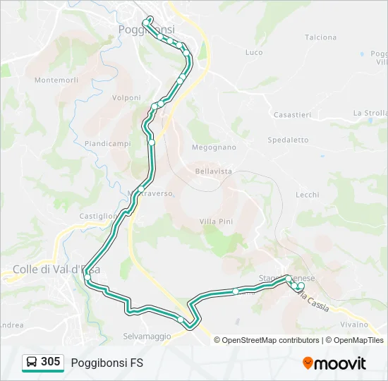 305 Bus Line Map