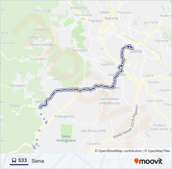S33 Bus Line Map