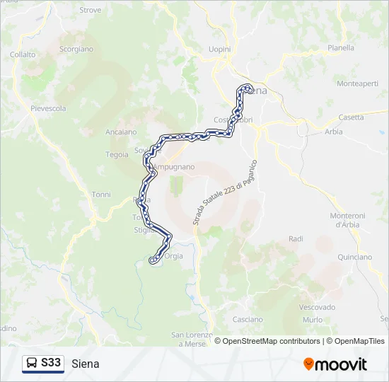 S33 Bus Line Map
