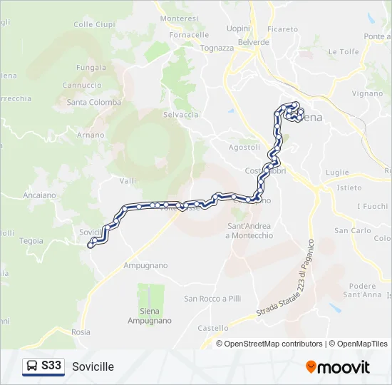 S33 Bus Line Map