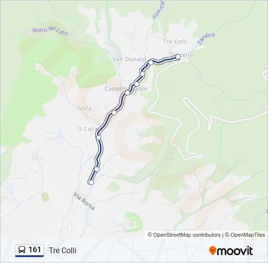 Percorso linea bus 161