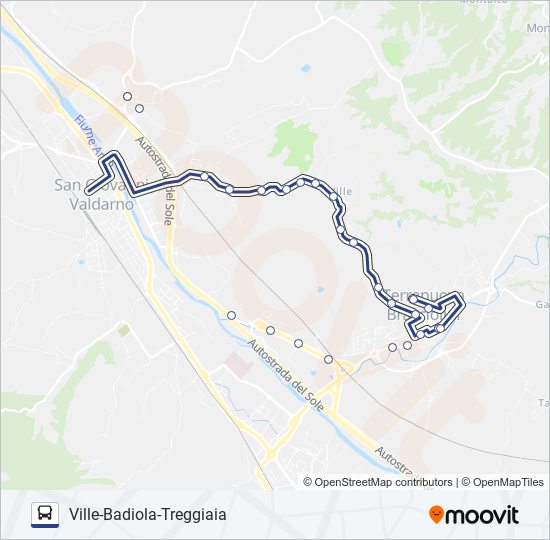 Percorso linea bus LD-TB-LINEA-D