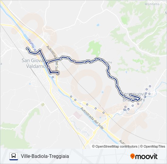 Percorso linea bus LD-TB-LINEA-D