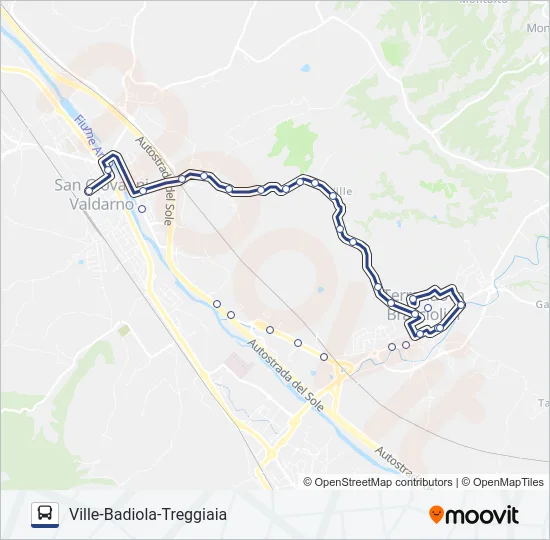 Percorso linea bus LD-TB-LINEA-D