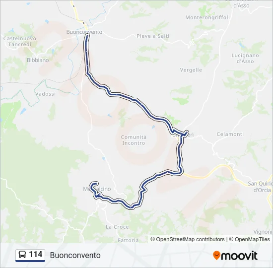 Percorso linea bus 114