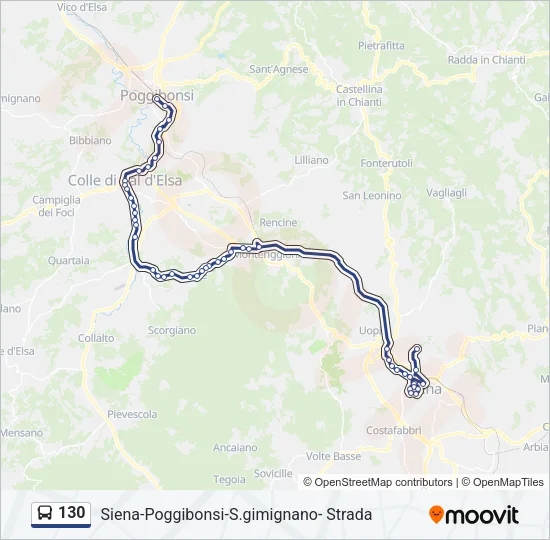 Percorso linea bus 130
