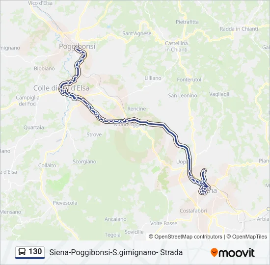 130 Bus Line Map