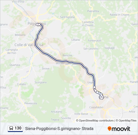 130 Bus Line Map