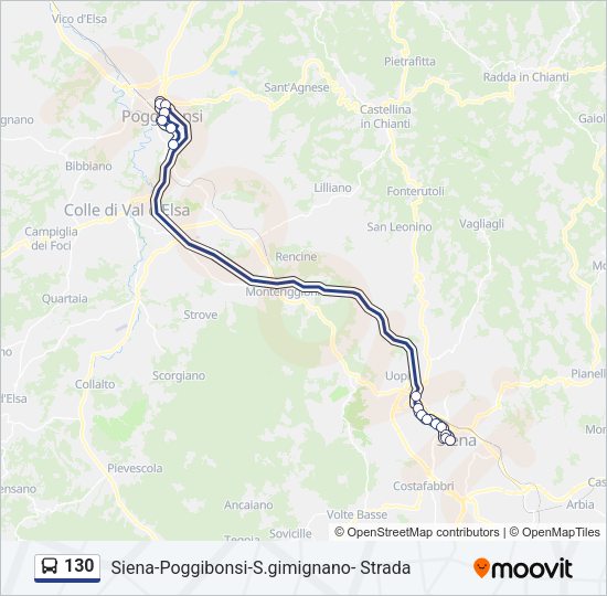 130 Bus Line Map