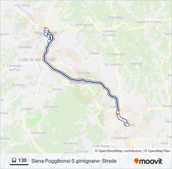 Percorso linea bus 130