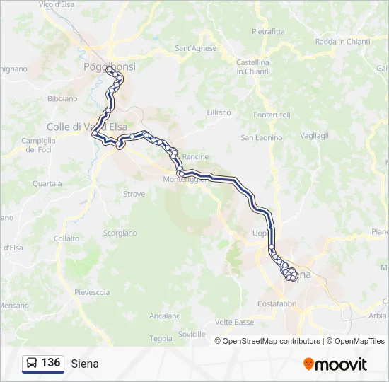 136 Bus Line Map