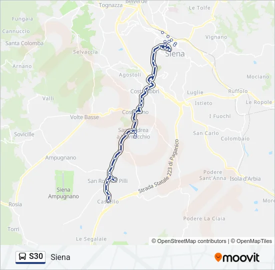 S30 Bus Line Map