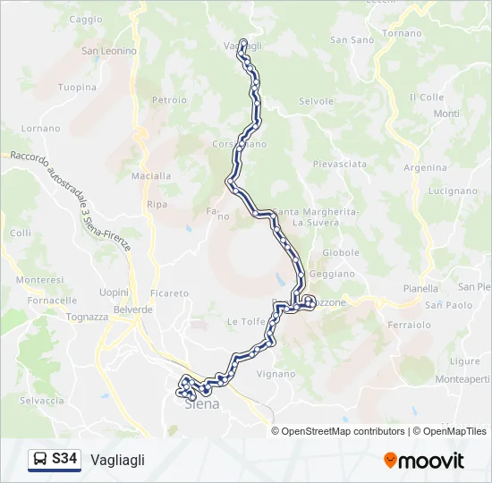 S34 Bus Line Map