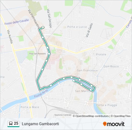 25 bus Line Map