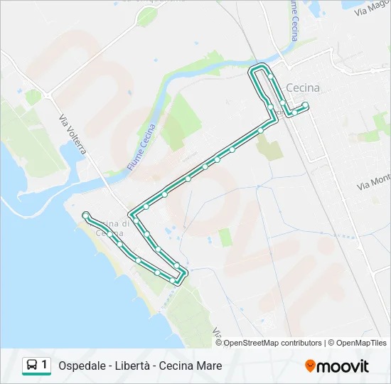 1 Bus Line Map