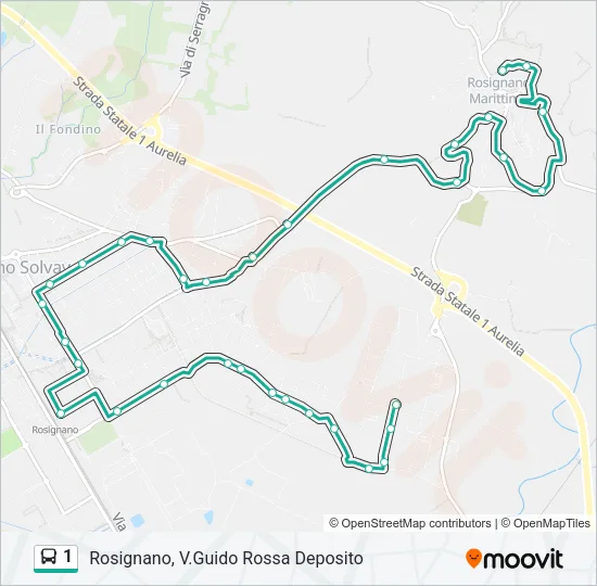 1 Bus Line Map