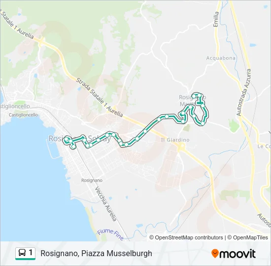 Percorso linea bus 1