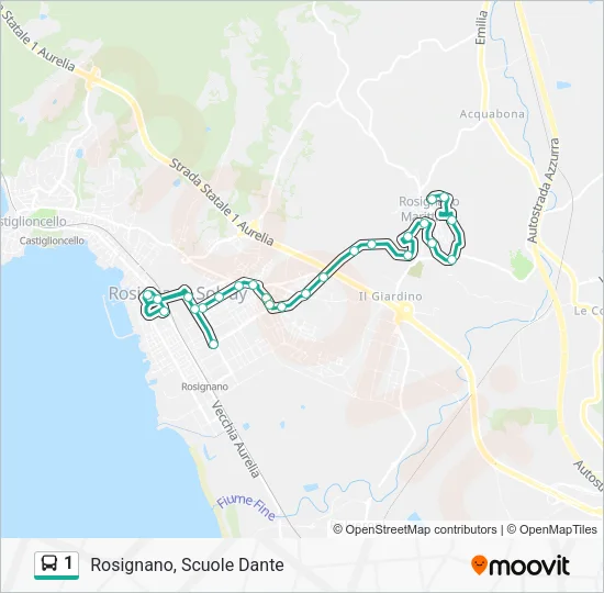 1 Bus Line Map