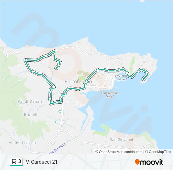 3 Bus Line Map