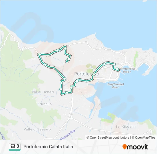 3 Bus Line Map
