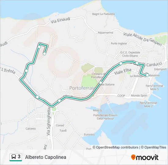 3 Bus Line Map