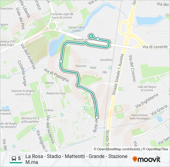 5 Bus Line Map