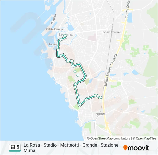 5 Bus Line Map