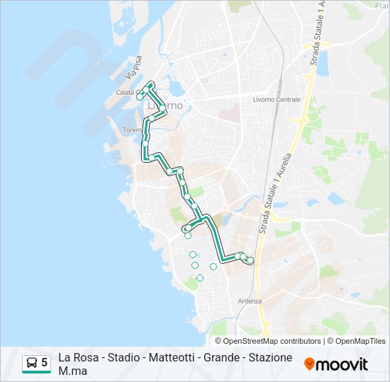 5 Bus Line Map