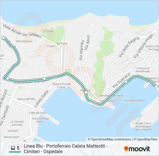 5 Bus Line Map
