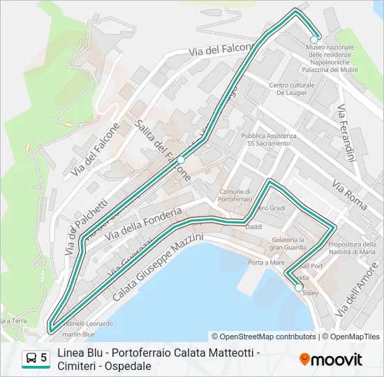 5 Bus Line Map