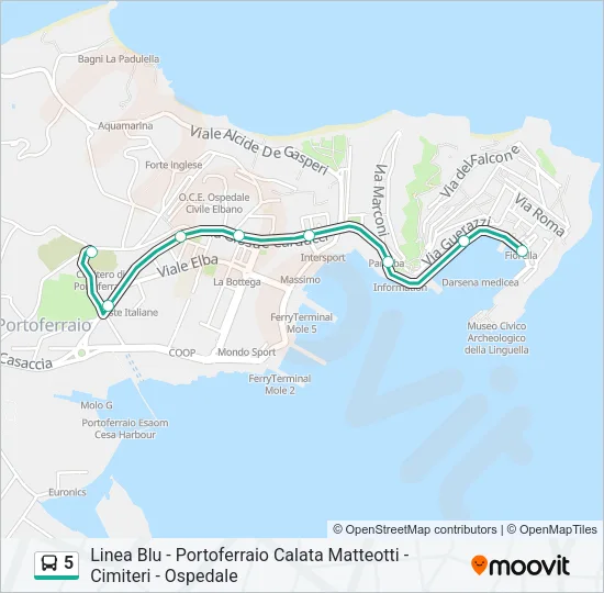 Percorso linea bus 5