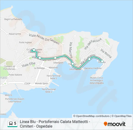 5 Bus Line Map