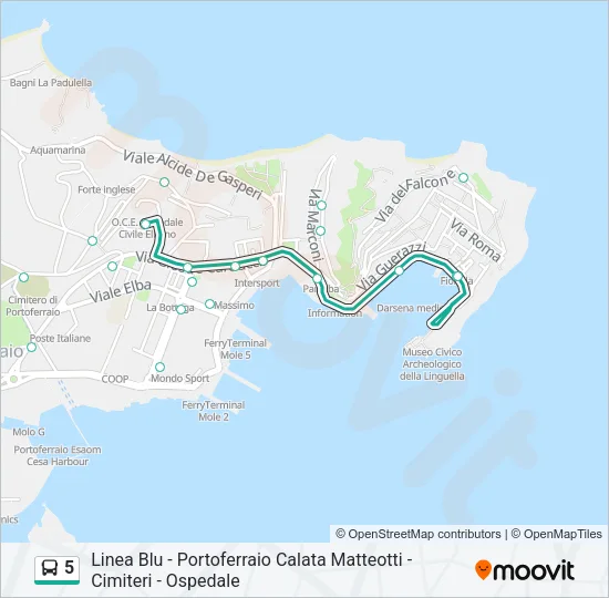 5 Bus Line Map